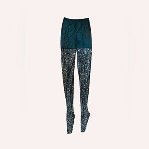 Anna Sui Snakeskin Emerald Tights